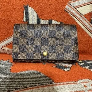 Louis Vuitton Brown and Blue Checkered Wallet